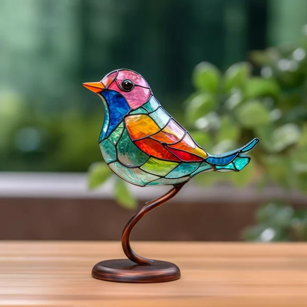 🌈Stained Glass Birds on Branch Desktop Ornaments🕊️ - Image 10