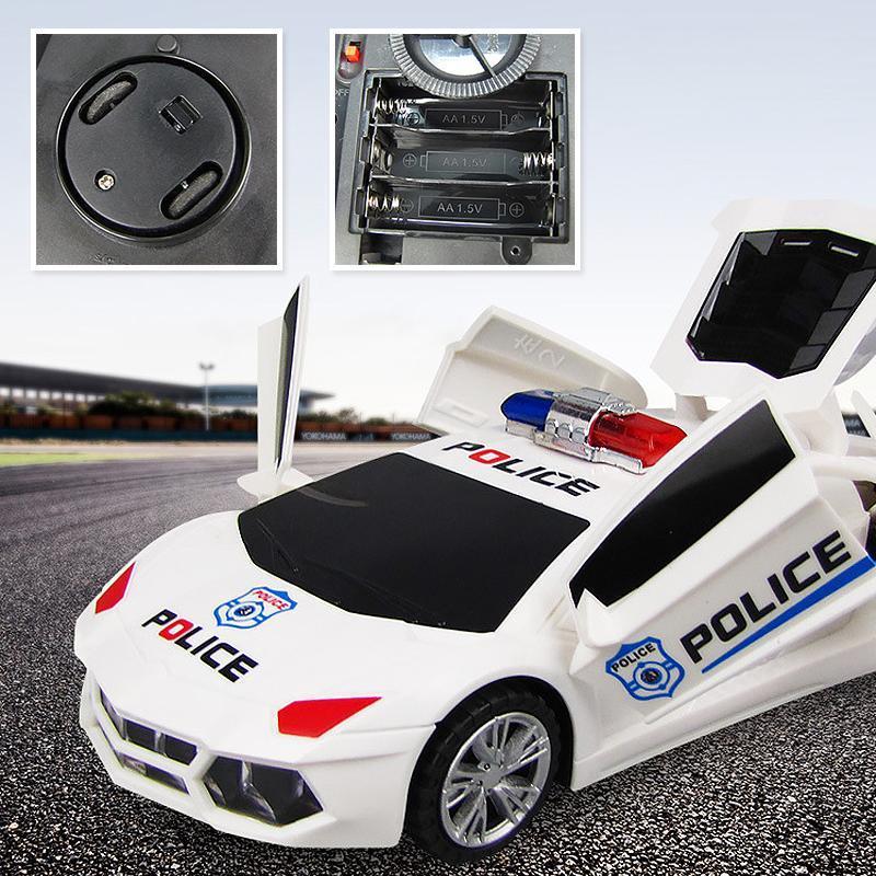 360 Degree Rotary Wheels Musical LED Lighting Electronic Police Car - Image 4