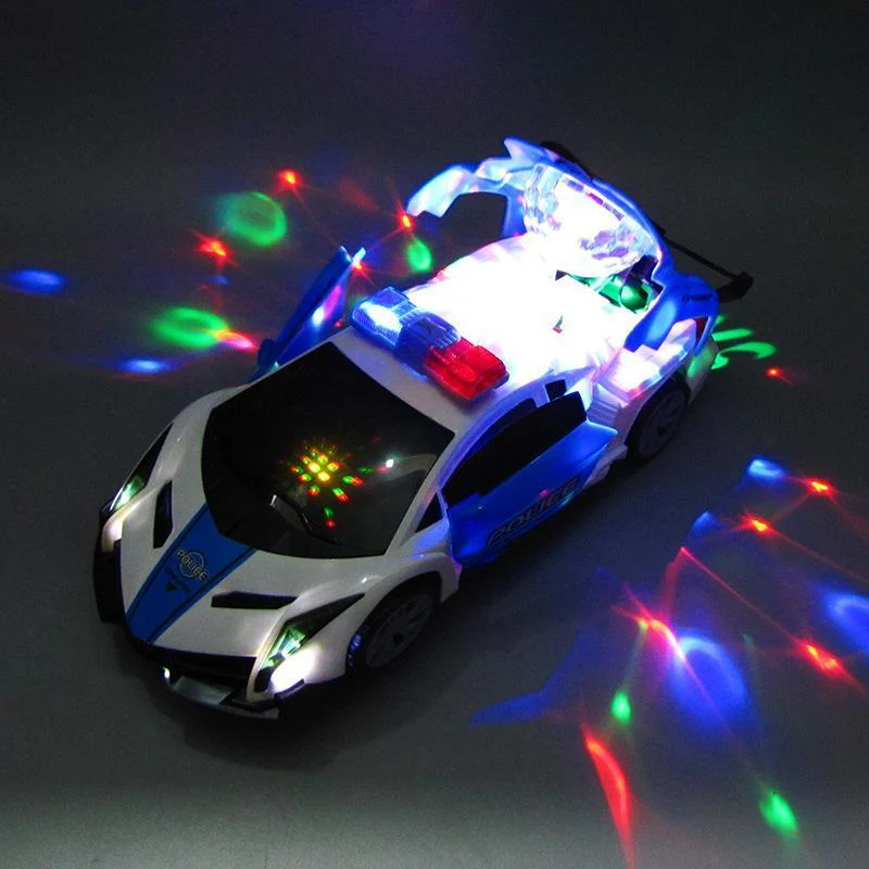 360 Degree Rotary Wheels Musical LED Lighting Electronic Police Car - Image 8
