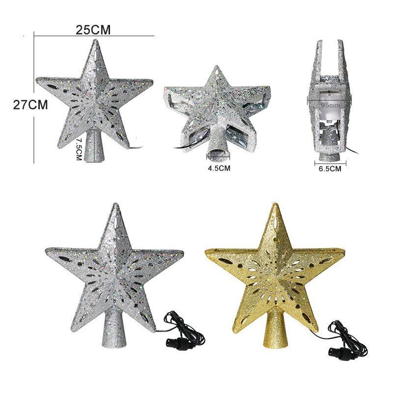 3D Hollow Gold Star Christmas Tree Topper - Image 7