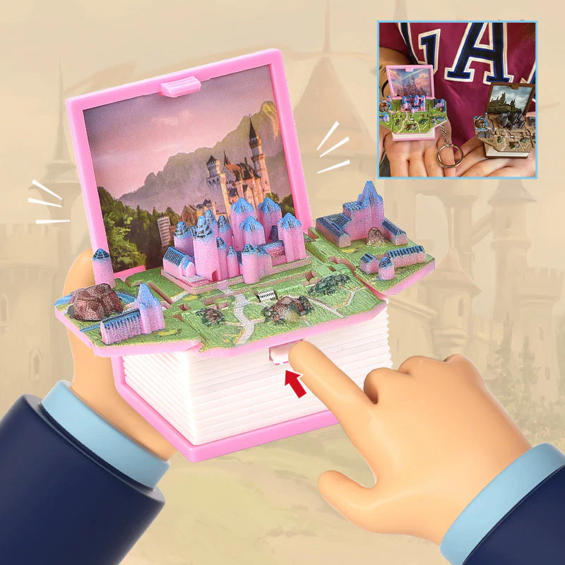 3D Stereoscopic Book Folding Pop-Up Book Keychain - Image 4