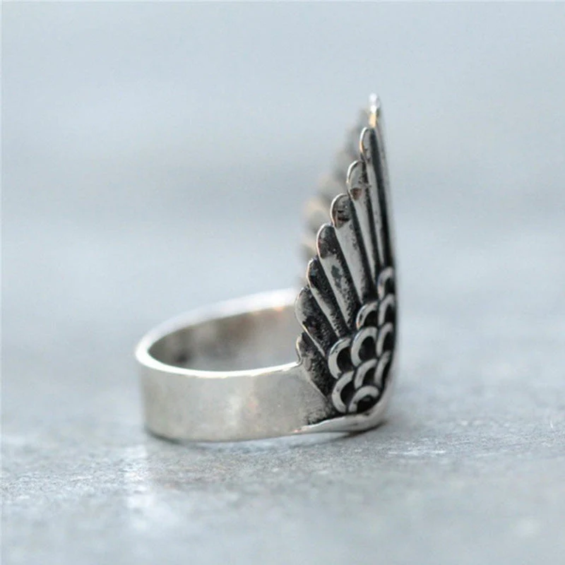 Angel Wing Silver Ring - Image 4