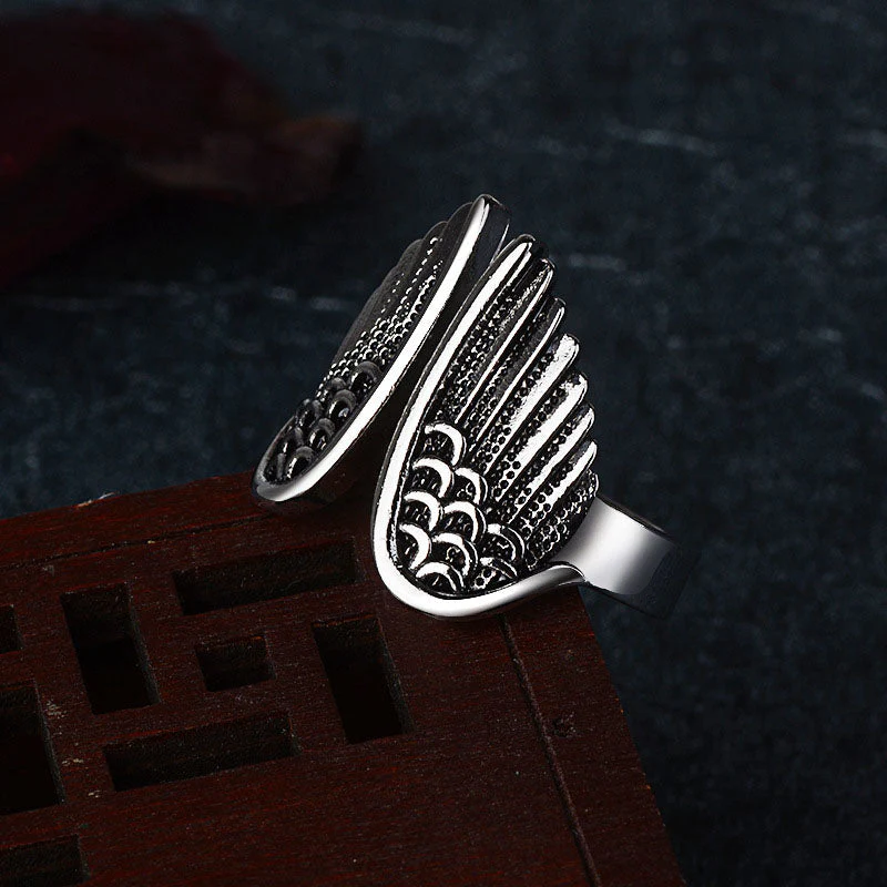 Angel Wing Silver Ring - Image 5
