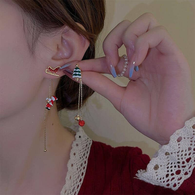 Asymmetric Santa Earrings - Image 4