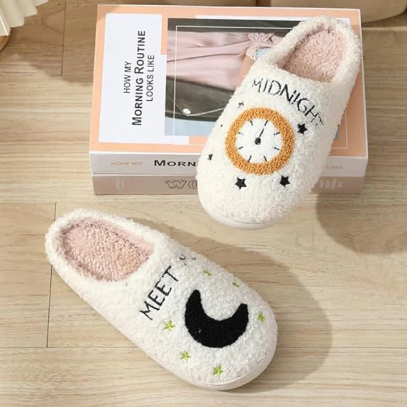 Cartoon Print Plush Slippers - Image 5