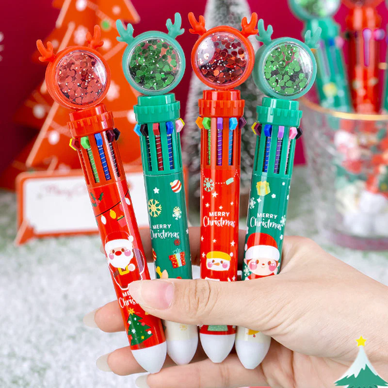 Cute Christmas Glitter Pen Set - Image 5