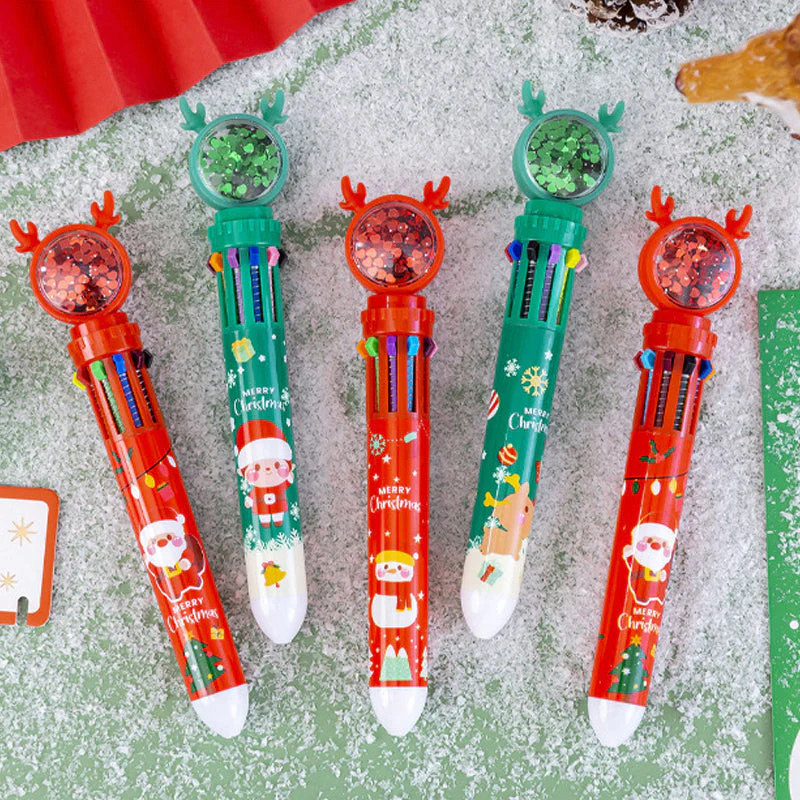 Cute Christmas Glitter Pen Set - Image 7
