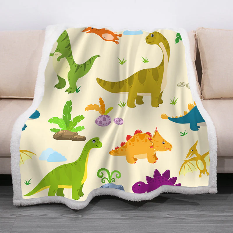 Dinosaur Theme Soft Fleece Blanket - Image 10