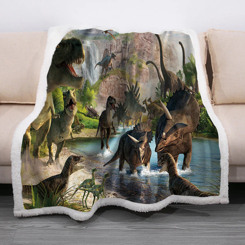 Dinosaur Theme Soft Fleece Blanket - Image 12