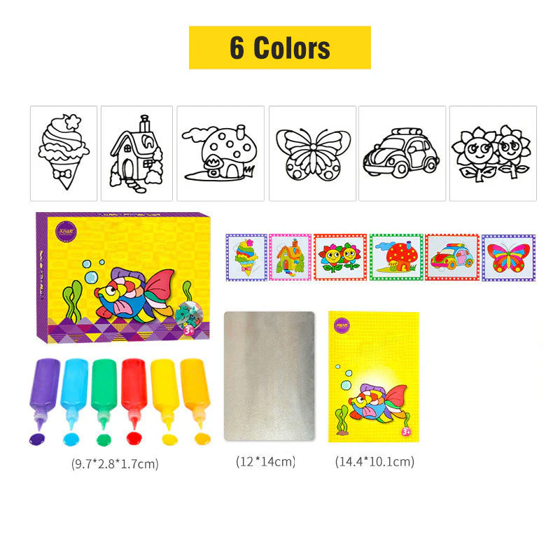 DIY Drawing Toys Cartoon Glue Tempera Painting - Image 5