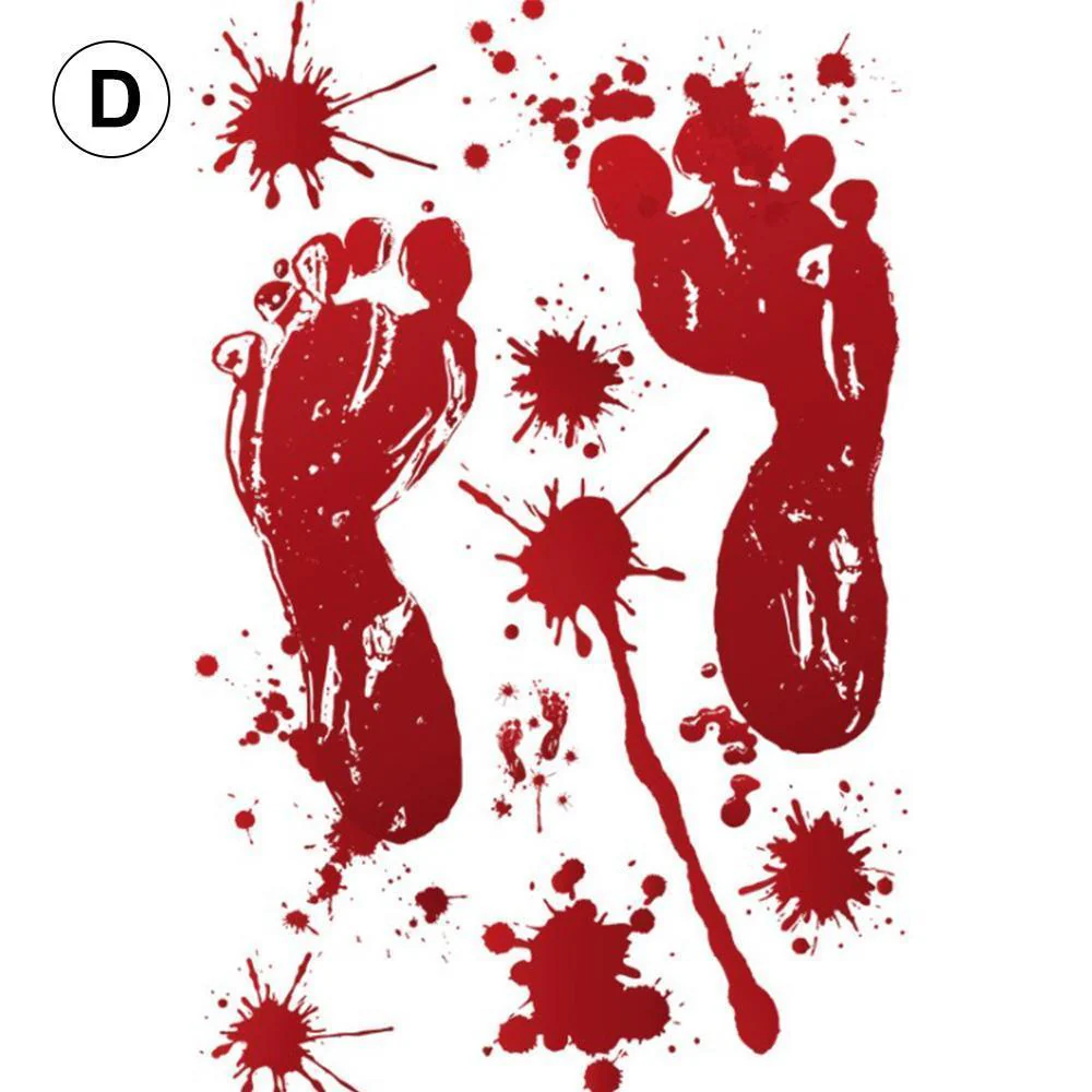 Halloween blood hand footprints wall stickers - Image 8