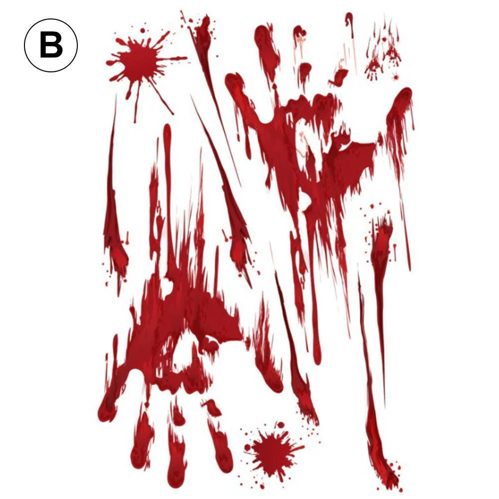 Halloween blood hand footprints wall stickers - Image 9