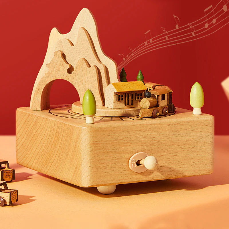 Handmade Wooden Rotating Music Boxes - Image 2