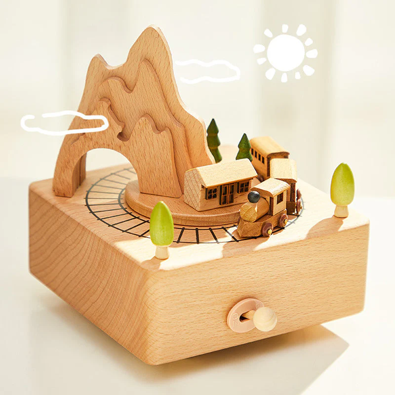 Handmade Wooden Rotating Music Boxes - Image 3