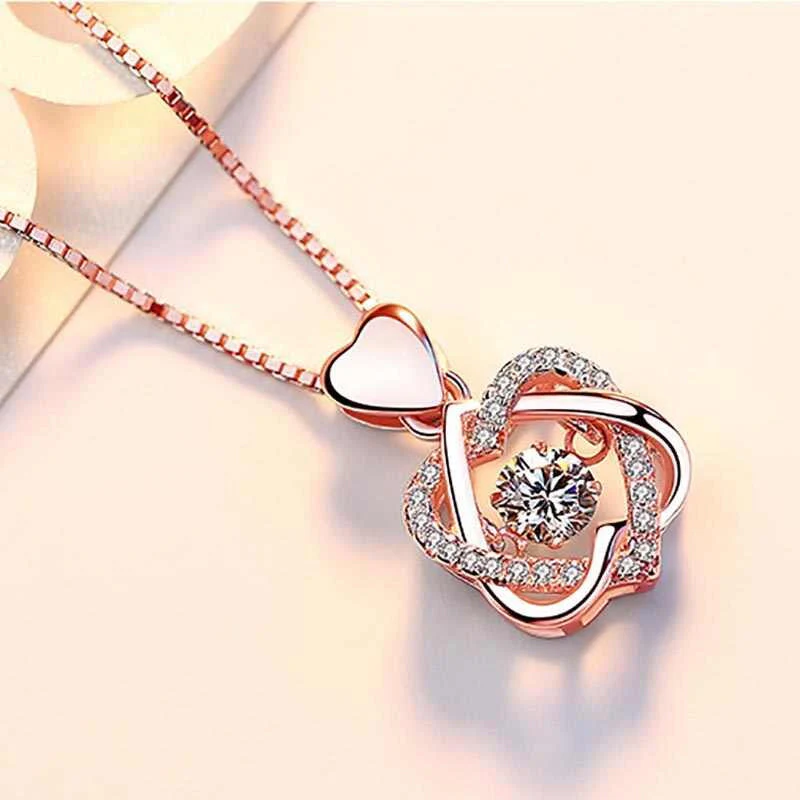 Heart necklace Set with rose - Image 12