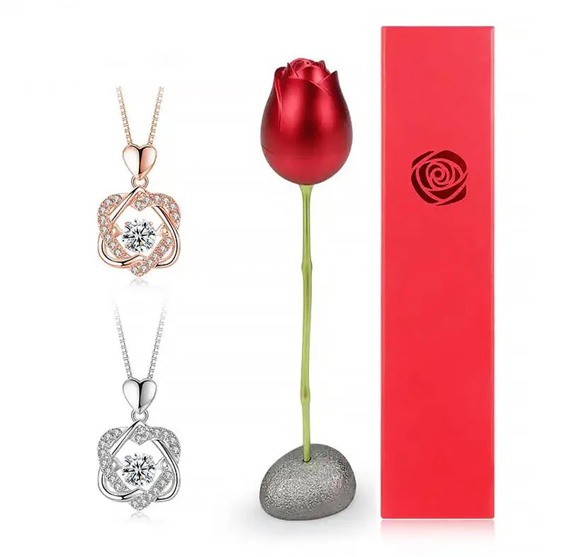 Heart necklace Set with rose - Image 17