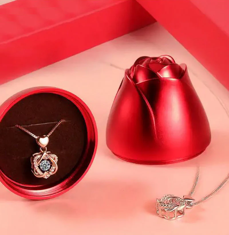 Heart necklace Set with rose - Image 2