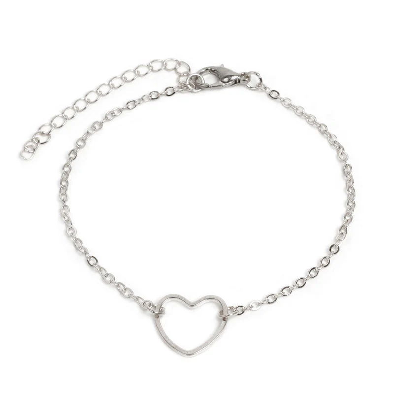 Heart Outline Ankle Bracelet - Image 2