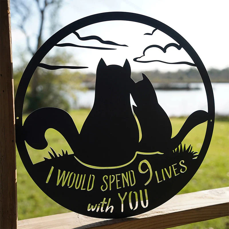 Metal Cat Silhouette Decoration Art - Image 4