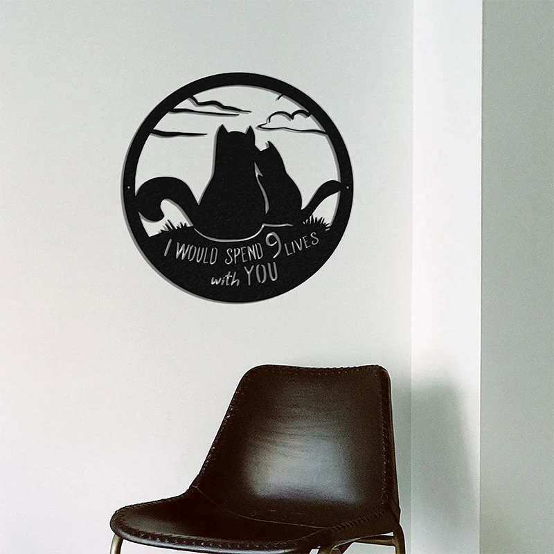 Metal Cat Silhouette Decoration Art - Image 7