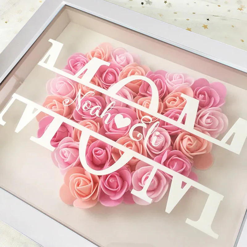 Personalized Mom Flower Shadow Box - Image 2