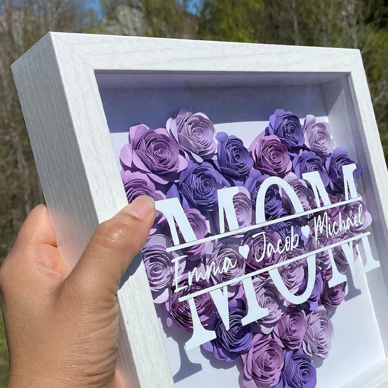 Personalized Mom Flower Shadow Box - Image 4