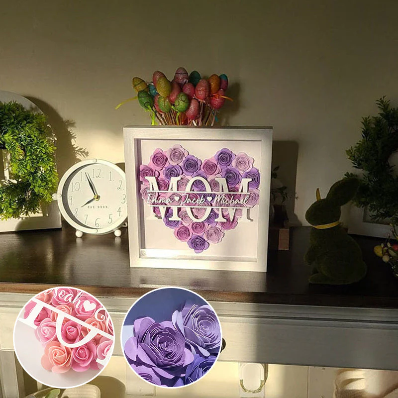 Personalized Mom Flower Shadow Box - Image 7