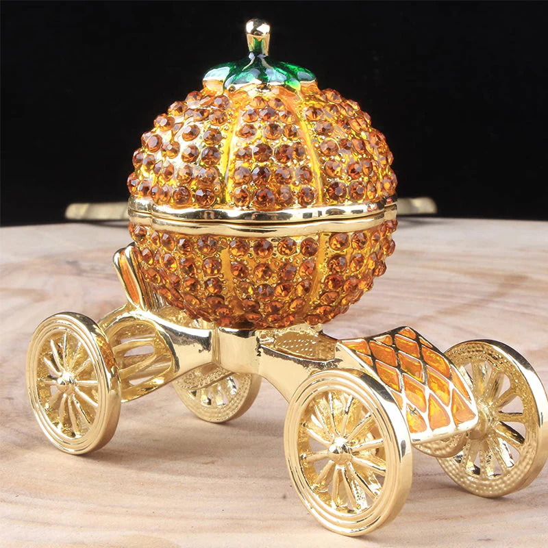 Pumpkin Carriage Rhinestones Jewelry Box - Image 13