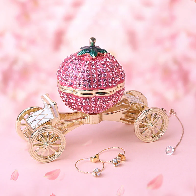 Pumpkin Carriage Rhinestones Jewelry Box - Image 6