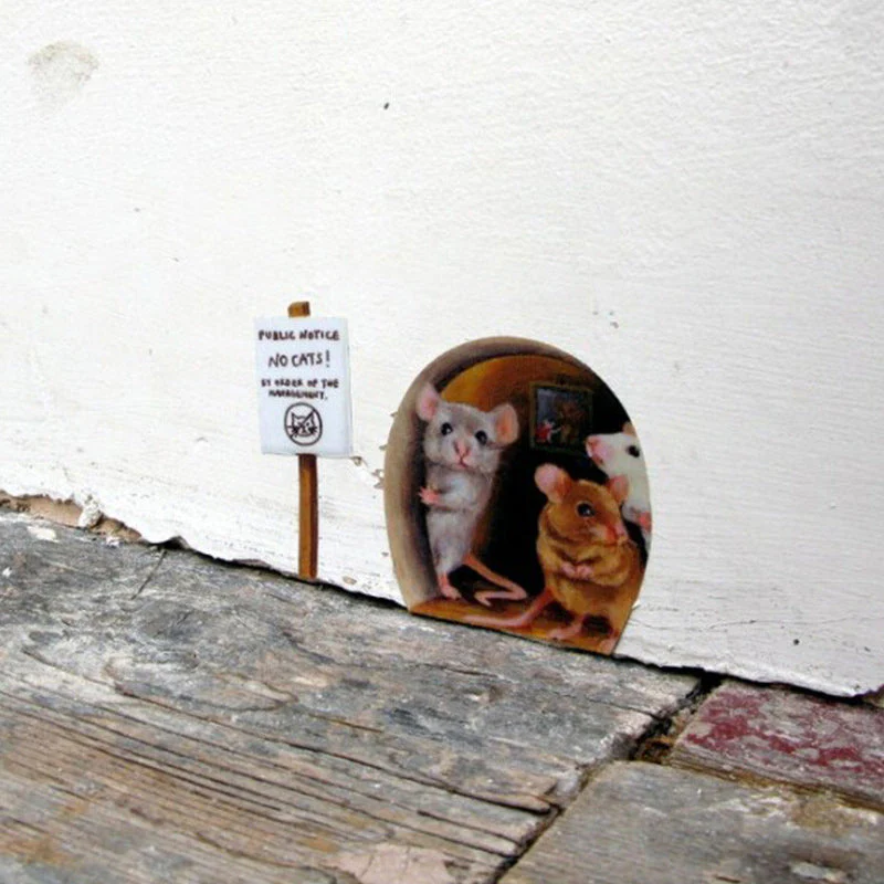 Realistic 3D Mouse Hole Wall Stickers - Image 14