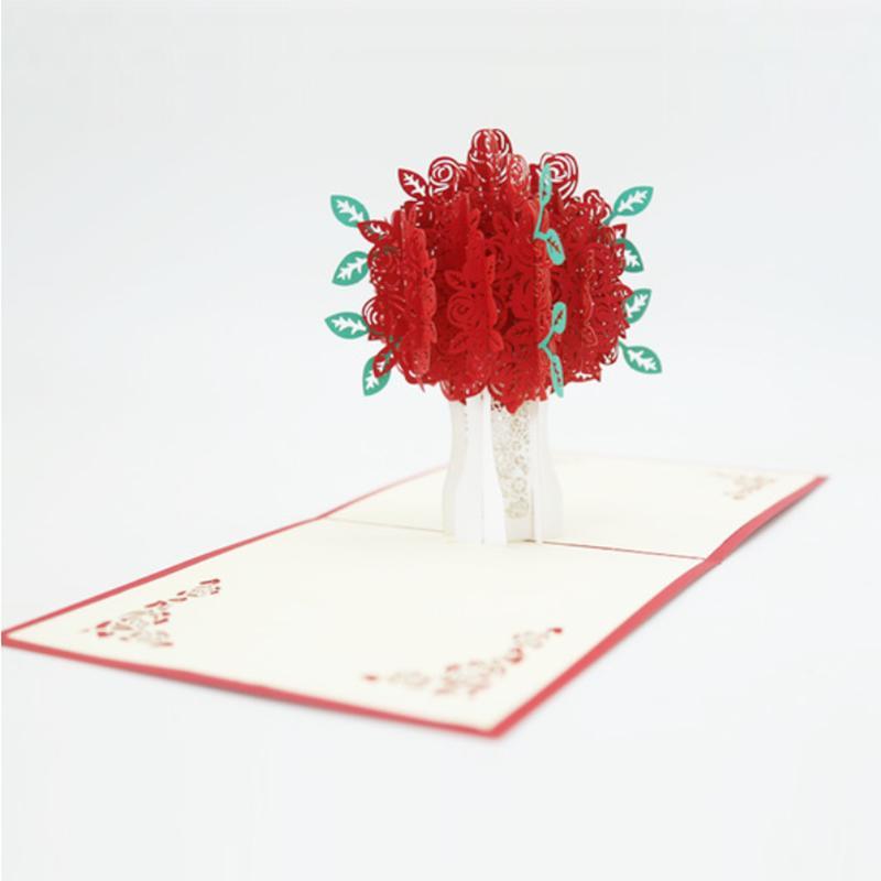 Rose Bouquet Pop-up Card - Valentine's Day Card - Image 2