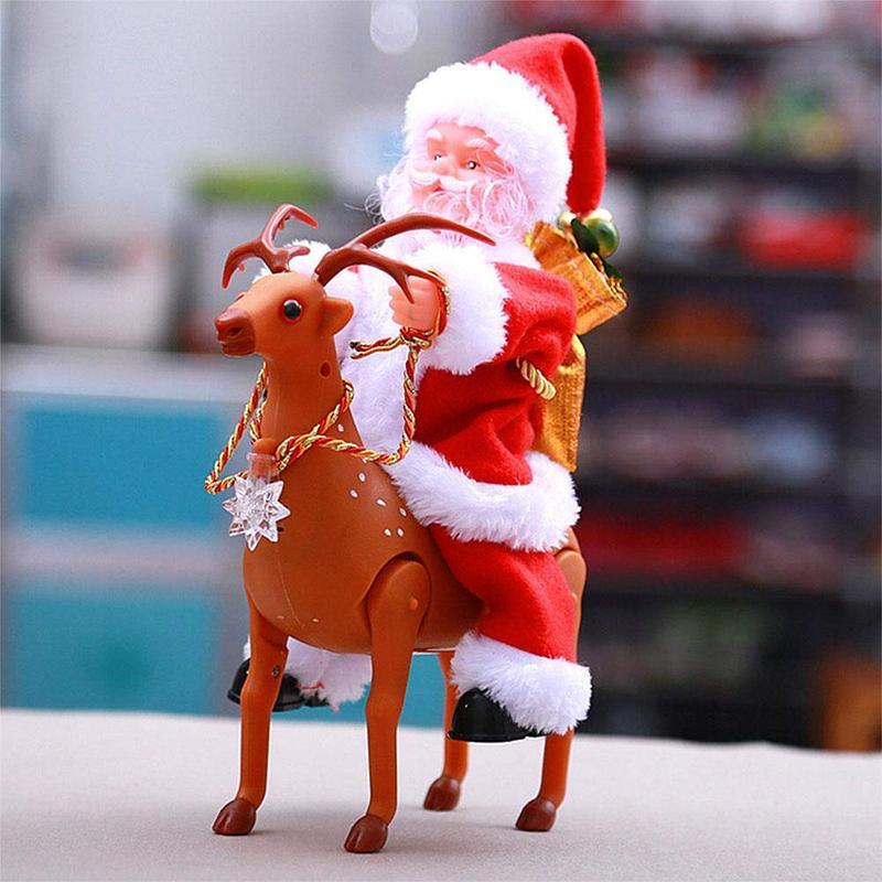Santa Claus doll shaking the hips,Chimney Climbing Santa Claus,Santa Claus Riding An Electric Reindeer - Image 4