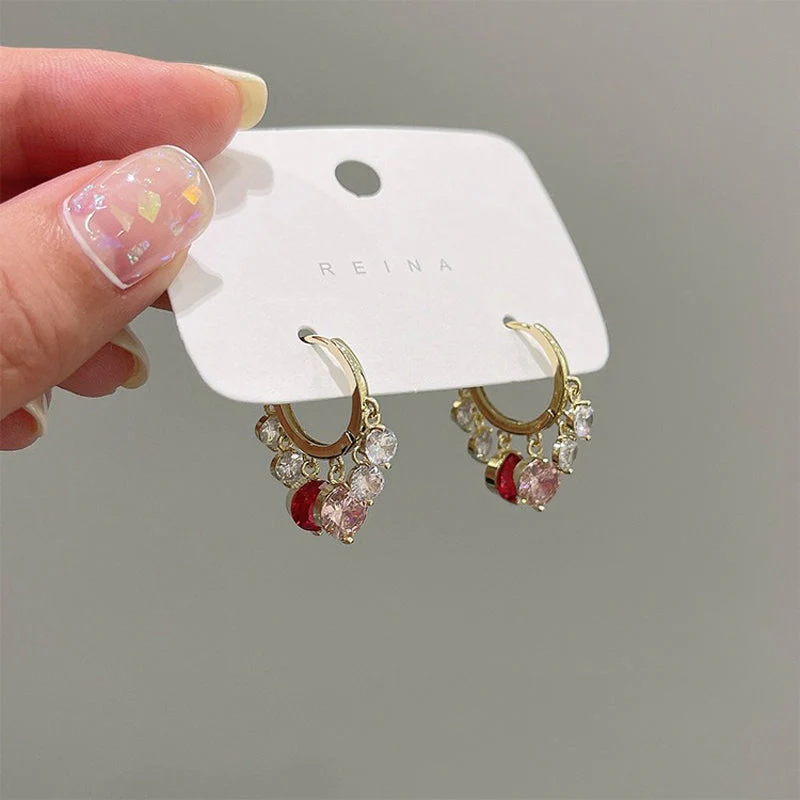 Shiny Diamon Drop Earrings - Image 4