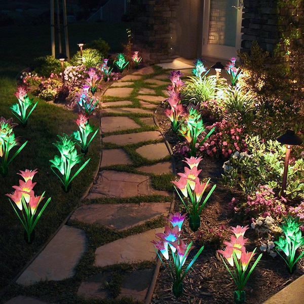 Solar Powered LED Flower Stake Set - Image 8
