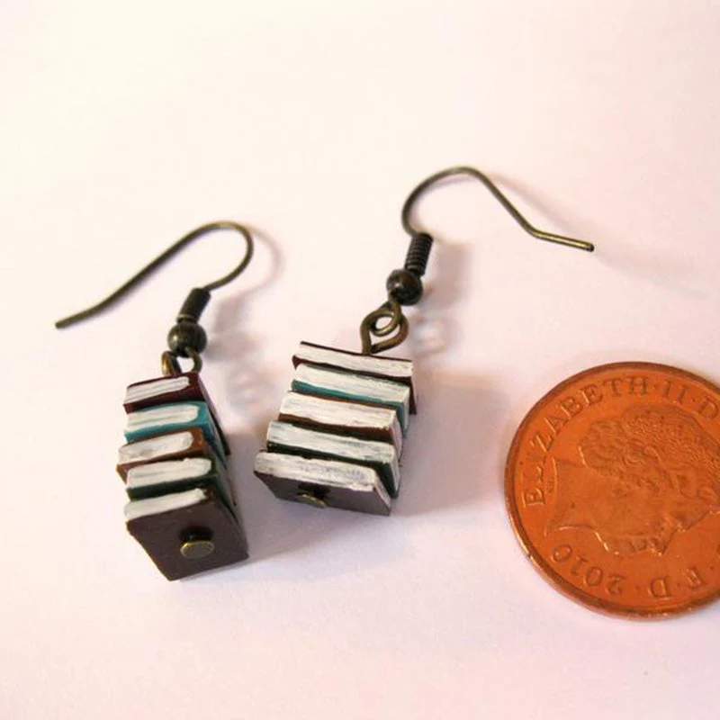 Stack of Books Earrings - Image 2