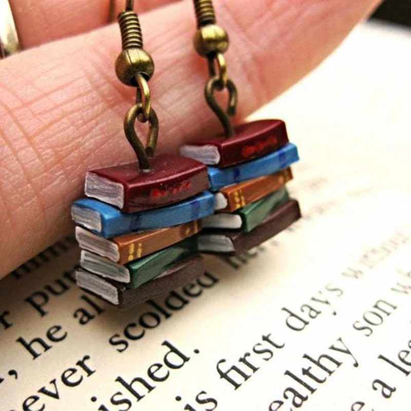 Stack of Books Earrings - Image 4