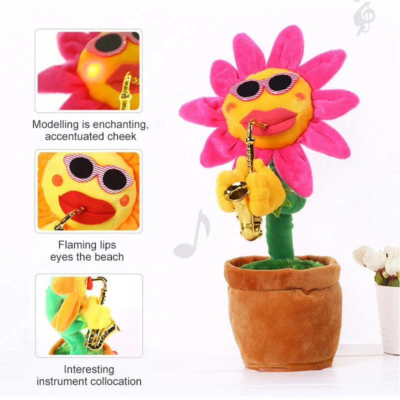 Sunflower singer with saxophone, funny toy - Image 3
