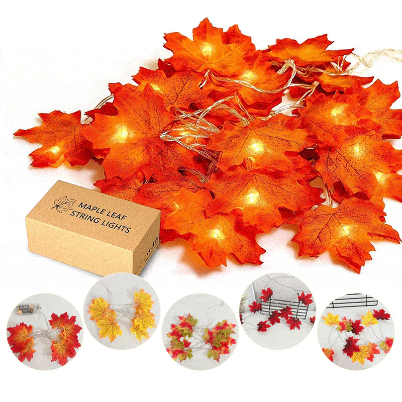 Thanksgiving Décor Fall Maple Leaf String Lights - Image 18