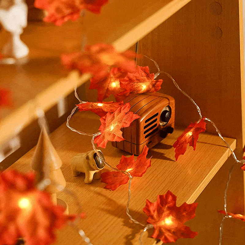 Thanksgiving Décor Fall Maple Leaf String Lights - Image 4